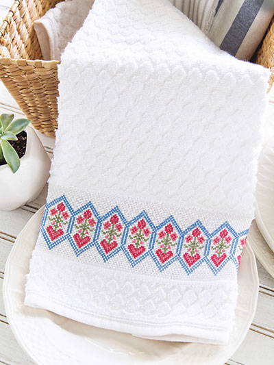 Hearts & Flowers Towel Band Pattern