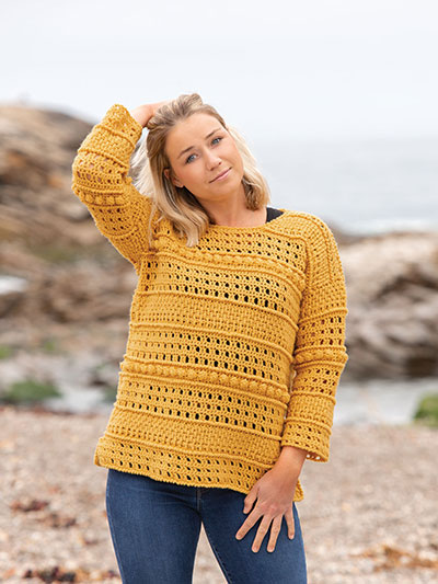 ANNIE'S SIGNATURE DESIGNS: Normandy Gansey Crochet Pullover Pattern
