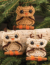 Cinnamon Branch Owl Ornament Crochet Pattern