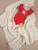 Aran Baby Blanket, Hat & Booties