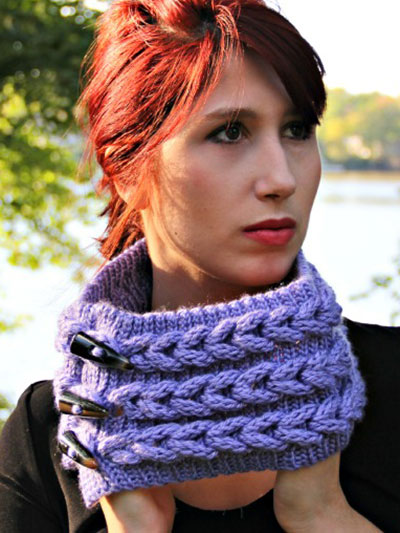 Crochet - Knit-Look Braid Stitch Cowl - #REC0888