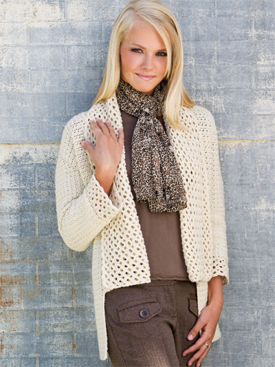 Vintage Lace Collar Cardigan Oatmeal / S