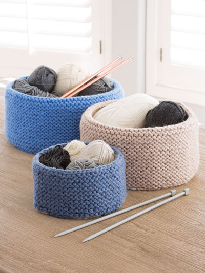 Knitting Basket with Lid
