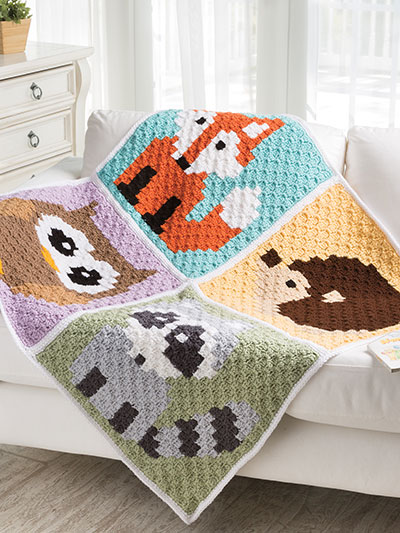 Woodland Crochet Blanket, Woodland Baby Rug