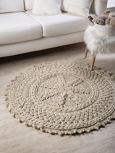 Aran Circular Rug Crochet Pattern, Circle Pattern Rug