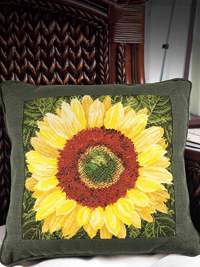 Pillow Counted Cross stitch kit Sunflowers 