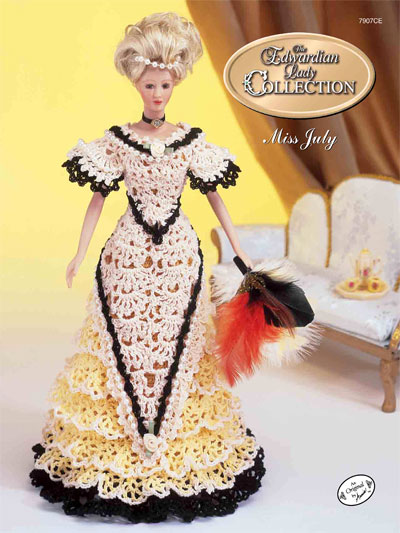 Miss February 1996 Edwardian Lady Outfit For Barbie Doll Annie's Crochet Pattern 